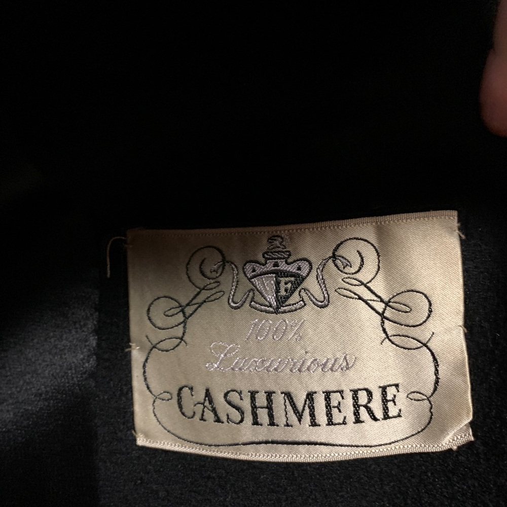 Vintage 100% Cashmere Coat Shearling Collar - Picture 5 of 5